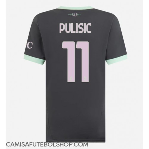 Camisa de time de futebol AC Milan Christian Pulisic #11 Replicas 3º Equipamento Feminina 2024-25 Manga Curta